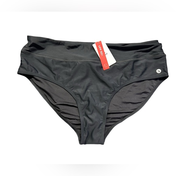 BALEAF womens black plus size 2XL high waist full coverage athletic swim bottom - Picture 3 of 10